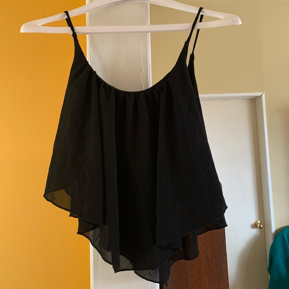 MONACO USA💋Strapped & Sheer V shape crop top